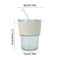 thumbnail image 3 of Vacemry Under $5 Glass Straw Cup 420ml, Covered Drinking Container with Lid, Office Coffee Beverage Bottle, Reusable Transparent Tumbler for Daily Hydration, 3 of 6