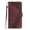 Brown, variant on Wallet Case for Xiaomi Redmi Note 14 4G with Card Holder, Cash Pocket, Kickstand, Magnetic Clasp & Wrist Strap, Geometric Texture Folio Cover Purple