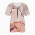 thumbnail image 4 of Dyegold Summer Tops for Women 2023 Trendy, 2023 Summer Plus Size Dressy Tops for Women Marble Print Zip Up T-Shirts Short Sleeve V-Neck Blouses Trendy ​Tunics, 4 of 5