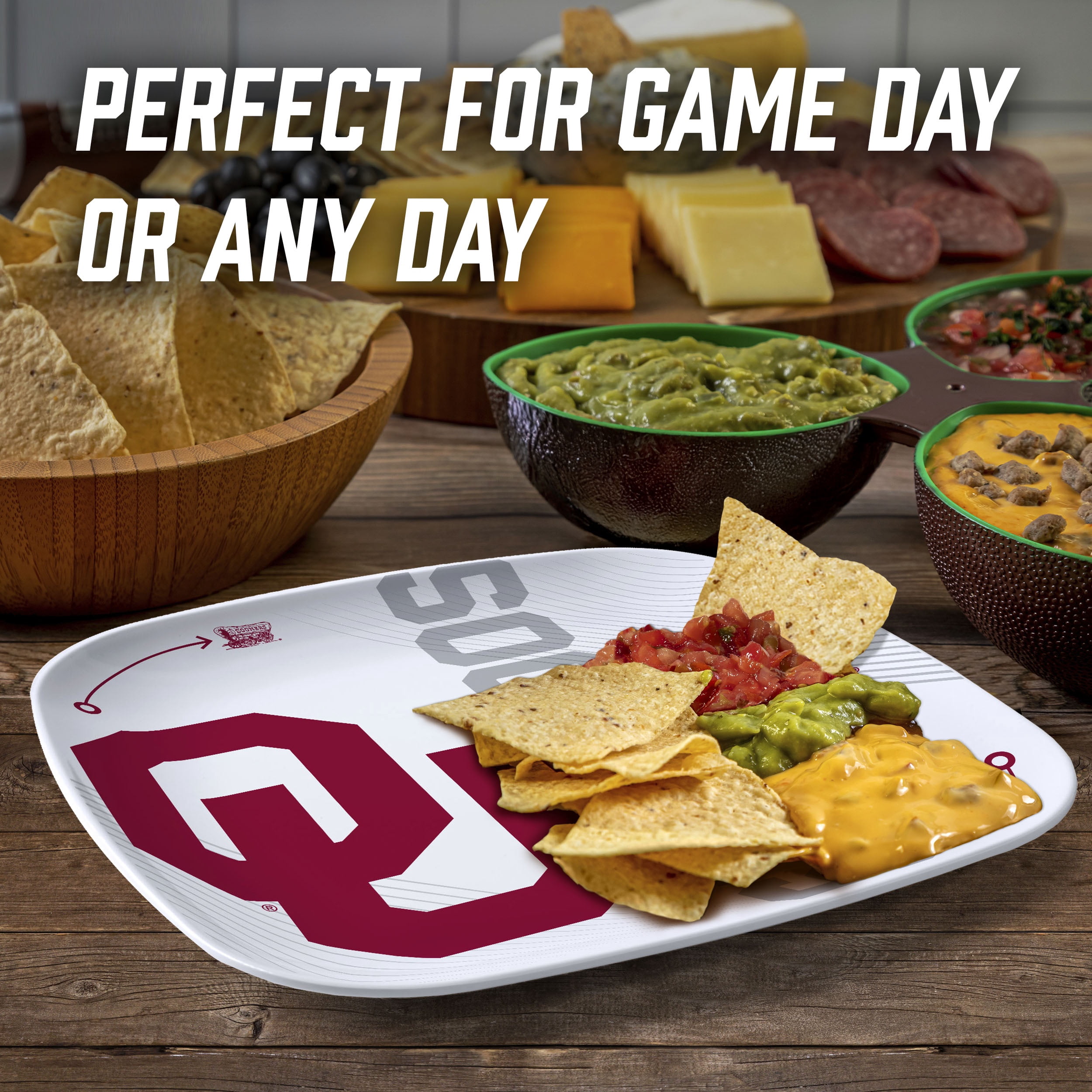 YouTheFan NCAA Oklahoma Sooners Large Party Plate