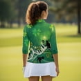 thumbnail image 5 of Uorisanigo Clover Piano Cat Women's Golf Top Size S Versatile Casual Long Sleeve Golf Polo Shirts with Zipper Fashion Quick Dry Athletic Tops for Workout Sports Comfortable Pullover, 5 of 7