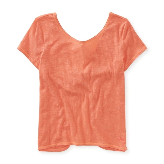 Camiseta básica recortada Aeropostale para mujer Naranja Extragrande
