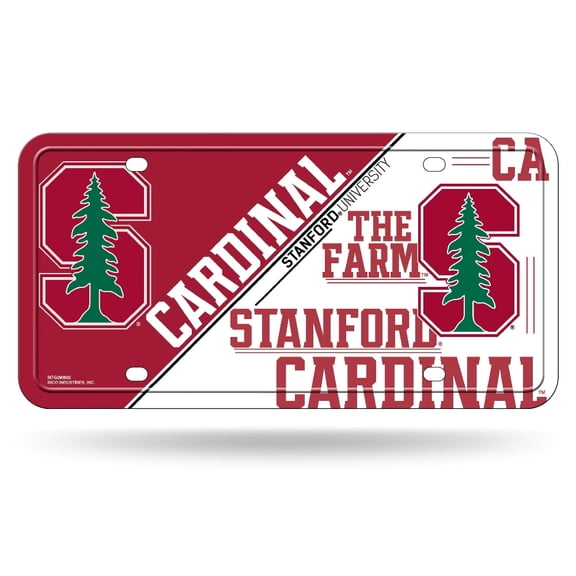 Stanford NCAA Cardinal Multi-Color Standard 12x6 Metal License Plate Auto Tag