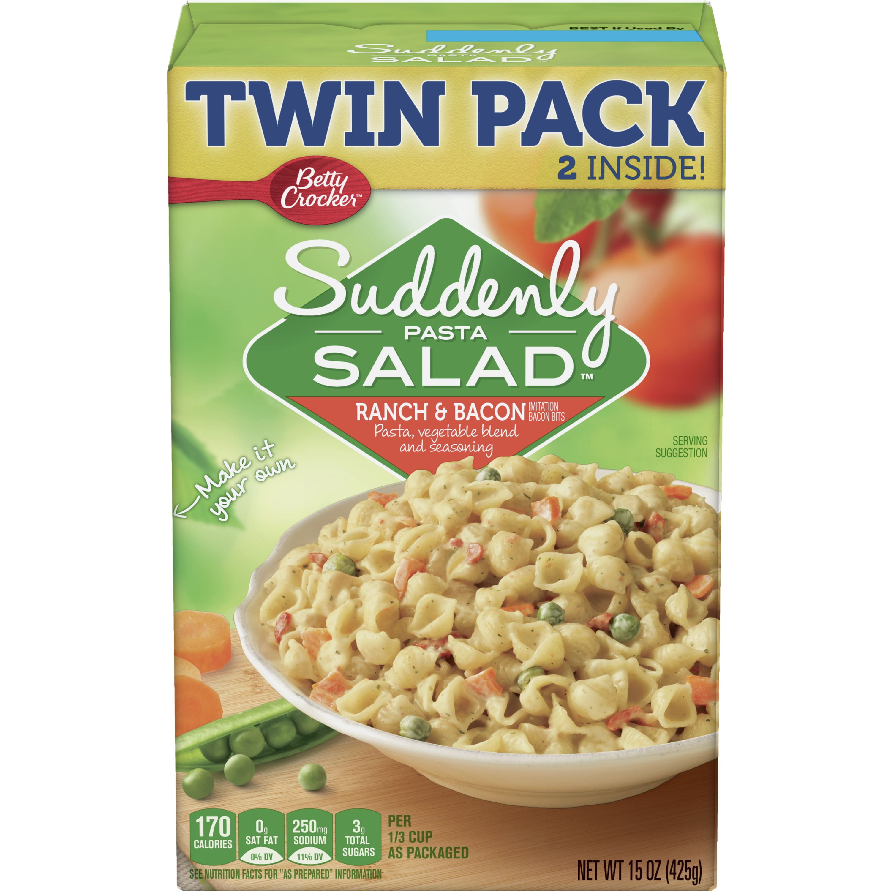 (4 pack) Suddenly Salad Ranch and Bacon Pasta Salad Twin Pack