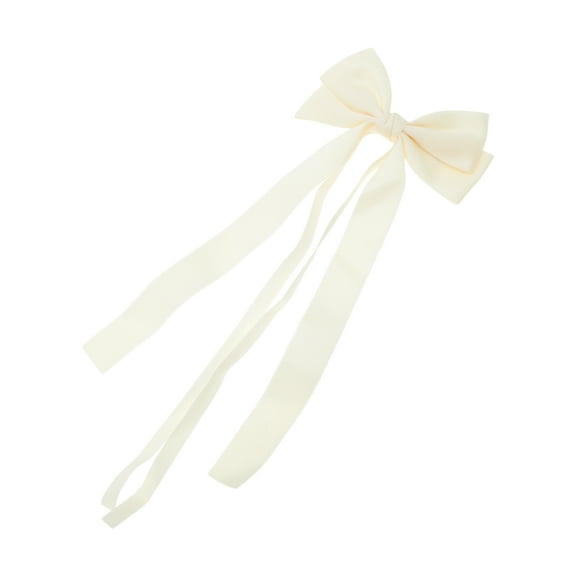 Unique Bargains 1 Pc Fashion Bow Ribbon Duckbill Hair Clips Hairdo Clip White