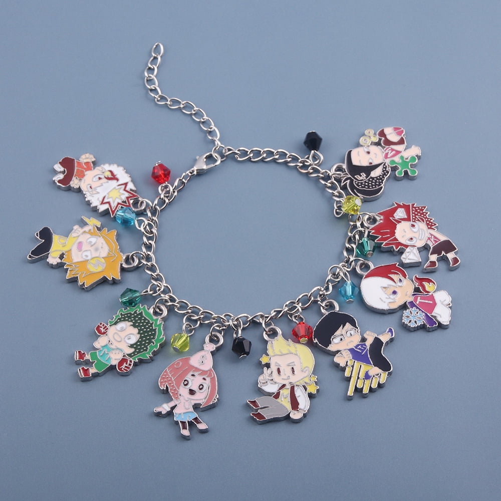 Yejue My Hero Academia Fashion Novelty Charm Bracelet Anime Manga Series Midoria Izuku Katsuki Bakugo Ochaco Uraraka Tenya Iida Shoto Todoroki Tsuyu Asui Eijirō Kirishima All Might charm bracelet