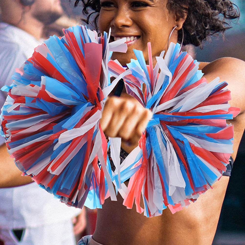 TABLZONE 4Pcs Reusable Pet Pe Material Pom Poms for Cheerleading and Festival Use