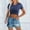 Navy, variant on TODOZO Crop Tops for Women Trendy Summer Crew Neck Slim Fitted Summer Tops for Women 2025 Umbilical Top with and Pleated Round Neck T Shirt for Women Black L