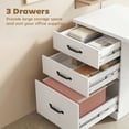 thumbnail image 3 of 47" White Computer Desk with 3 Drawers, Particle Board Writing Desk with Adjustable Hanging File Rails for A4/Letter Folders, Spacious Office Study Table for Home or Workspace, 3 of 7