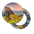 thumbnail image 2 of Fotbe Horse Sunflowers Stool Covers Round,Waterproof Round Bar Stool Covers Bar Chair Covers Washable Stool Cushion Slipcover for 12-14 Inch Chair-14 inch, 2 of 7