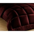 thumbnail image 4 of 3 Piece New Fluffy Pattern Comforter Set, 800 TC, 100% Egyptian Cotton, Full/Queen Size Wine Solid, 4 of 6