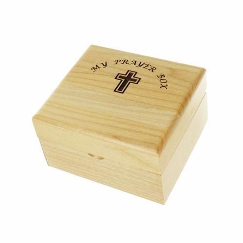 SC Maple Wood Personalized My Prayer Box Baby Baptism Christening Color Light Brown