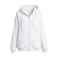 thumbnail image 4 of Womens Zip Up Hoodies Spring Fall Satin lined Hoodies Oversized Sweatshirts Fall Sweaters Casual Y2K Track Jackets Clothes, 4 of 4