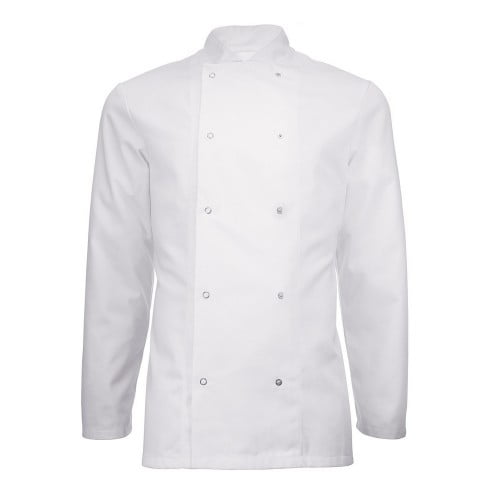 Dennys Long Sleeve Chef's Jacket Cooks Kitchen Top Studded Ventilated DD33L 