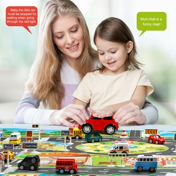 Kids Rug Children Toy Car Rug Town Road Map Cars City Play Mat Street Carpet Mat