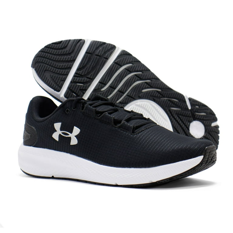 Under Armour Men's Charged Pursuit 2 Rip Running Shoes, Black \ White,10.5  M US