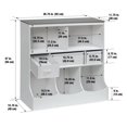 Badger Basket Combo Bin Storage Unit with Three Baskets Solid White