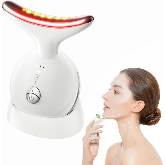 7 in 1 Face Massager Tool, Red Light Therapy for Face and Neck, Portable Face Lift Device, Neck Massager for Double Chin Reducer