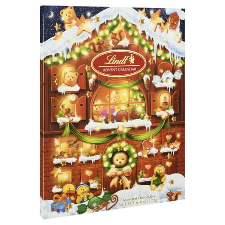 Lindt Chocolate Candy Holiday Bear Advent Calendar, 6.1 oz