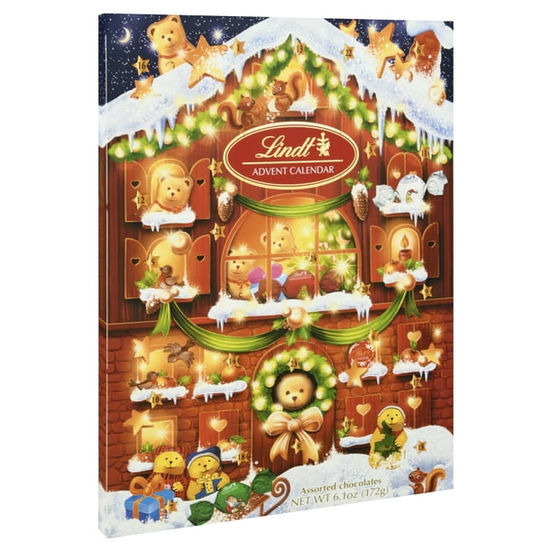 Lindt Chocolate Candy Holiday Bear Advent Calendar 6 1 oz Walmart