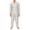 thumbnail image 3 of Salouo Happy Graduation Print Button-Front Long Sleeve Pajama Set for Men, Soft 2Pjs Men's Long Sleeve Sleepwear-Large, 3 of 7