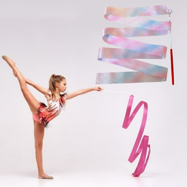 Cintas De Danza Con Barra Giratoria - Pack De 5 Colores, 2 Metros, Para Gimnasia Y Baile Infantil