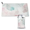 thumbnail image 1 of YFYANG Adult Microfiber Portable Travel Towel, Pastel Flower Doodle Quick Dry Towel with Hiking Buckle PVC Pouch, 16" x 31.5", 1 of 6