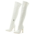 thumbnail image 4 of Mepaouo Over the Knee Boots for Women Leather Pointy Toe Thigh High Boots Sexy Stiletto High Heel Shoes, 4 of 7