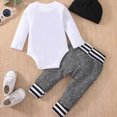 thumbnail image 3 of HCNTES Baby Boy Winter Clothes Fall Outfit Long Sleeve Letter new to the SMITH CREW Printed Romper Pants Set 0 3 6 9 12 18 Months, 3 of 5