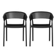 thumbnail image 2 of WestinTrends Playa Outdoor Modern Stackable Plastic Resin Patio Dining Armchair (Set of 2), Black, 2 of 13