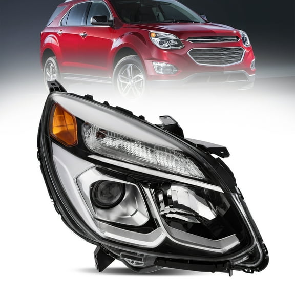 MOSTPLUS Right Side Projector Headlight Clear Lens for 2016-2017 Chevy Equinox Halogen