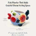 thumbnail image 2 of Blue Sky Ceramic Fish Planter, 8.15" H, Multicolor, 2 of 5