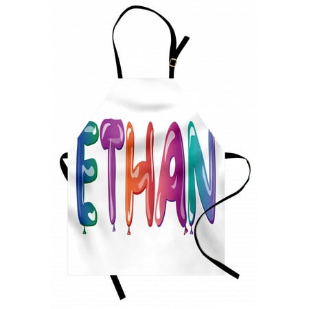 

Ethan Apron Colorful Letters in the Shape of Balloons Happy Birthday Celebration Themed Font Unisex Kitchen Bib Apron with Adjustable Neck for Cooking Baking Gardening Multicolor by Ambesonne