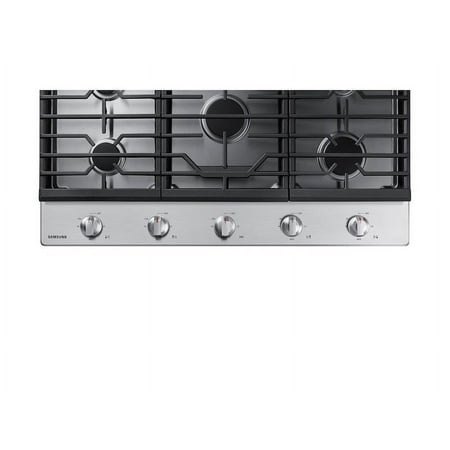 Samsung - 36" Built-In Gas Cooktop with 5 Burners - Stainless Steel