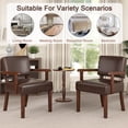 thumbnail image 2 of FAGAGA Mid Century Modern Accent Chair, Upholstered Oversized Chair, Ergonomics Armchair for Living Room, Reading Room, Reception Room, Bedroom, Dorm | Leather Cherry, 2 of 6
