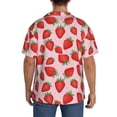 thumbnail image 5 of Xecao offers the Strawberries for Men's Casual Short-sleeved Shirt, a button-up collared shirt with a pocket, perfect for beach vacations and yacht travel in the 4X-Large size., 5 of 7