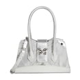 thumbnail image 1 of Bolso de mano para mujer, estilo hobo, estilo Y2K, con cremallera, para viajes, fiestas y trabajo. Plata, 1 of 9