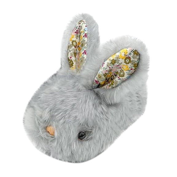 XIMIN Toddler Slippers Boy Girl Bunny Slippers Plush Rabbit Fuzzy Furry House Slippers Cute Non-Slip Warm Winter Shoes Suitable for Indoor and Outdoor Kids Winter Warm Slippers