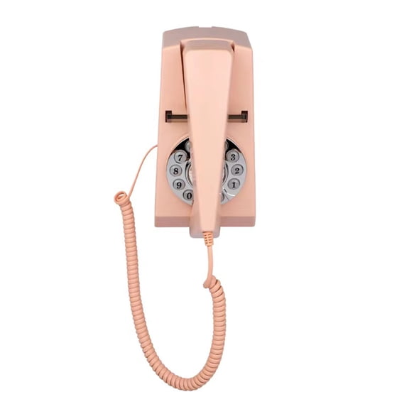 Vintage Landline Wall Phone for Home, Corded Wall Telephone, Retro House Trimline Phone for Seniors, Old Fashioned Trim Line Telephones, No AC Power Required, Wall-Mountable Telephone (Ivory)