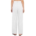 thumbnail image 4 of Womens Casual Wide Leg Corduroy Pants High Waisted Up Down Straight Dress Pant Long Trousers Palazzo Pants Pockets White, 4 of 8