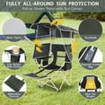 thumbnail image 3 of Camping Chair with Canopy and Footrest, Sports Chair for Adults, Fishing Chair with Cooler & Cupholder, Heavy Duty for Outdoor Activities (Green 1-Pack), 3 of 7