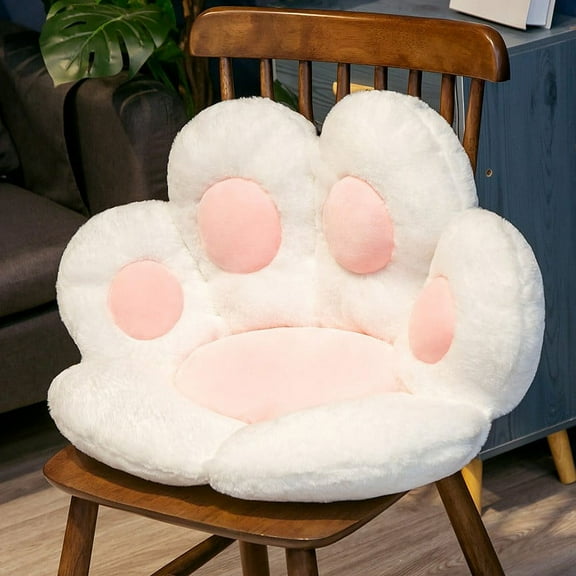 Kiplyki Paw Cushion Cute Chair Cushions Kawaii Paw Shape 28inx 24in Gaming Chair Cushion Kitty Plush Lazy Sofa Pillow for Girls