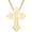 Gold Plated, variant on Goldtone Filigree Cross with Monogram Necklace ,Women's