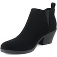 thumbnail image 2 of Soda Women Ankle Boots Slip On Booties V Cut Shaft Pointed Toe ARMORY-S Black Nubuck 5.5, 2 of 5