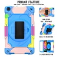 thumbnail image 2 of Dteck Shoulder Strap Case for Samsung Galaxy Tab A 8.0" SM-T290 T295 (2019 Released) 8-inch,Shockproof Armor Rubber Hybrid 3-Layer Protection Back Cover without Screen Protector,Blue+Rainbow, 2 of 6