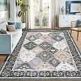 thumbnail image 3 of Wellber Boho Area Rug Wellber Moroccan Rugs Washable Carpet for Bedroom Living Room Home Decor,4'x6',Cinerous, 3 of 7