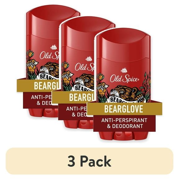 (3 pack) Old Spice Deodorant for Men, Invisible Solid, Antiperspirant Deodorant Stick for Men, Bearglove, 2.6 oz