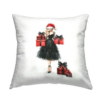 Stupell Industries Fashionable Holiday Shopping Decorative Printed Throw Pillow, 18 x 18