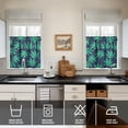 thumbnail image 4 of 3-Piece Window Curtain Set, 27.5x24in Bamboo and Maple Leaves Pattern, Polyester Tier Panels and Valance for Small Kitchen, Bathroom, or Camper Window Treatment, 4 of 6