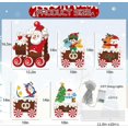 thumbnail image 3 of ZHAOCHENG Letreros de jardín con luces LED para decoración de trenes navideños, juego de tren con muñeco de nieve, elfo y Papá Noel, letreros de césped con estacas para el jardín de Navidad, 3 piezas, 3 of 5